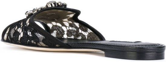 Dolce  Gabbana Rainbow Lace brooch-detail sandals Black - Picture 2