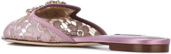 Dolce  Gabbana Rainbow Lace brooch-detail sandals Pink - Picture 2