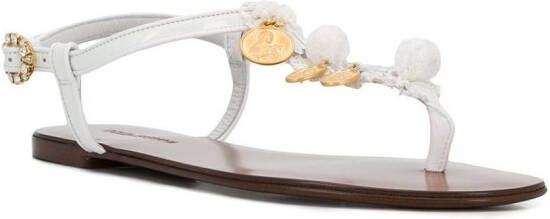 Dolce  Gabbana bead-embellished sandals White - Picture 1