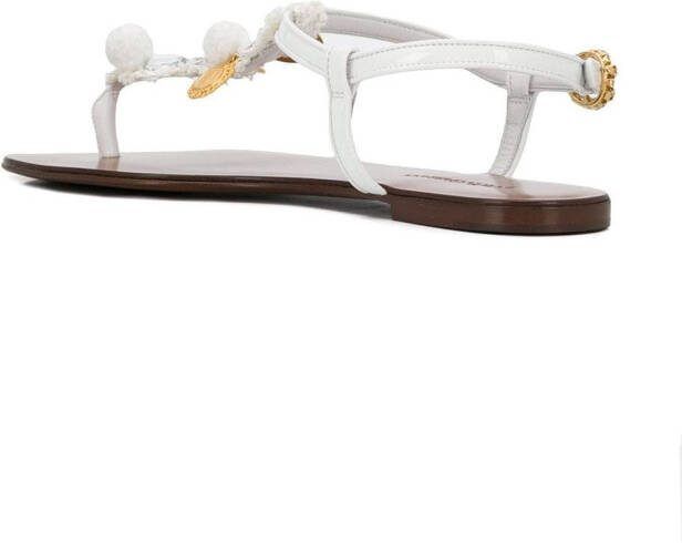 Dolce  Gabbana bead-embellished sandals White - Picture 2