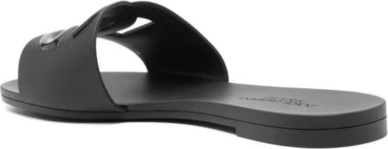 Dolce  Gabbana logo-embossed cut-out slides Black