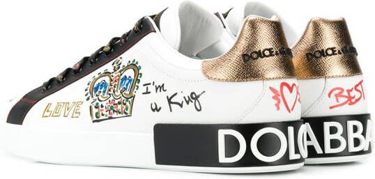 Dolce  Gabbana Portofino patch-detail leather sneakers White - Picture 2