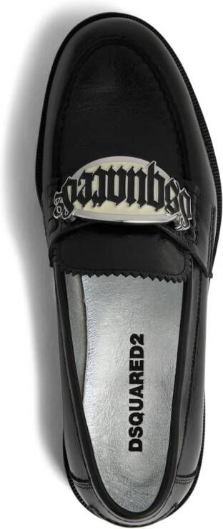 DSQUARED2 logo-plaque leather loafers Black