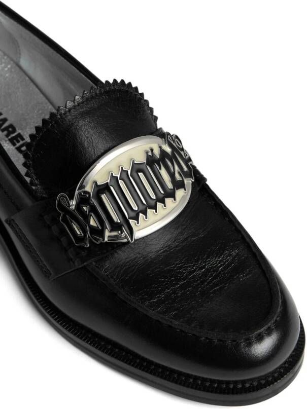 DSQUARED2 logo-plaque leather loafers Black