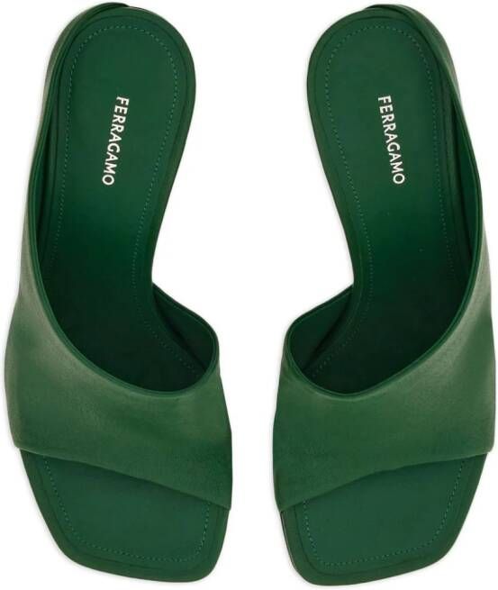 Ferragamo curved-heel sandals Green