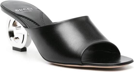 Gucci 70 mm Interlocking G-heel mules Black