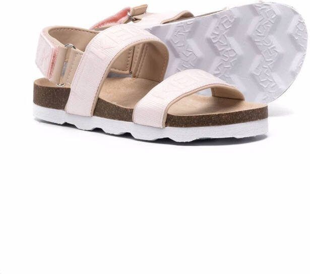 Kenzo Kids logo-print double strap sandals Pink