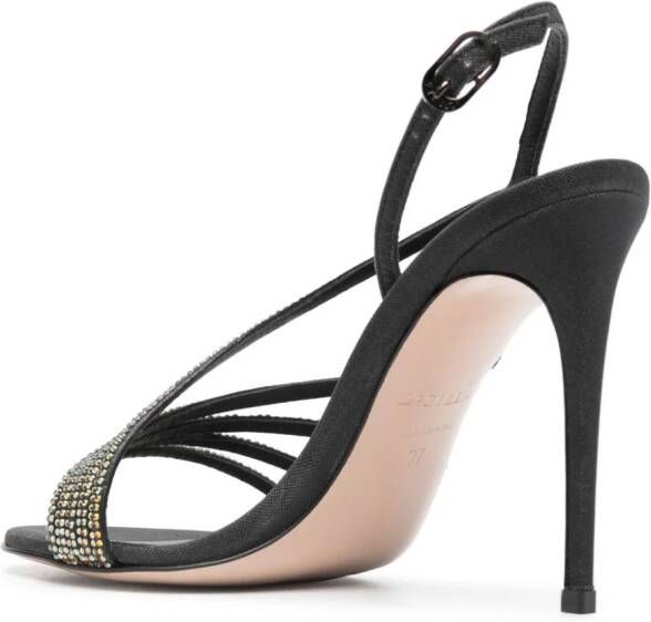 Le Silla Belen 110mm leather sandals Black