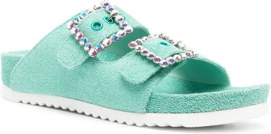 Le Silla buckle-detail open-toe slides Blue