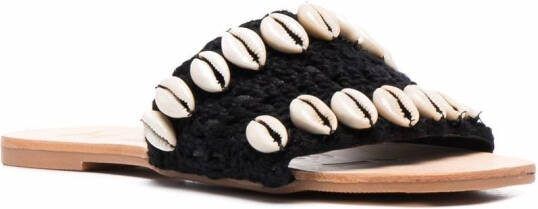 Manebi embellished open-toe slides Black