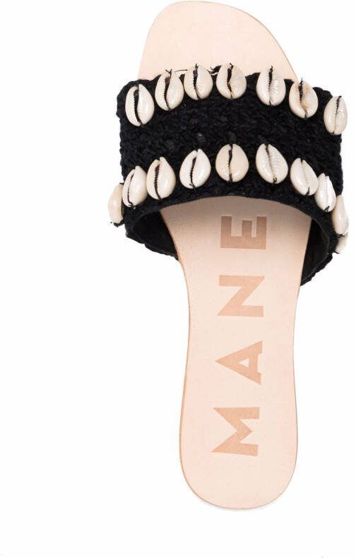 Manebi embellished open-toe slides Black
