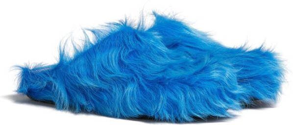 Marni Fussbet Sabot calf-hair slippers Blue