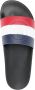 Moncler striped logo-embossed slides Blue - Thumbnail 3