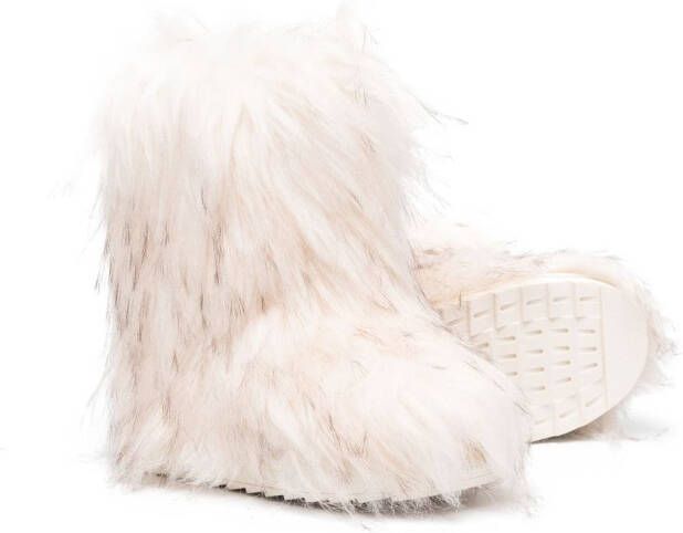 Monnalisa faux-fur ankle boots Neutrals