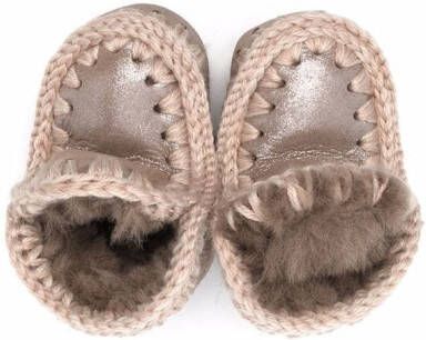 Mou Kids Eskimo metallic-effect boots Grey