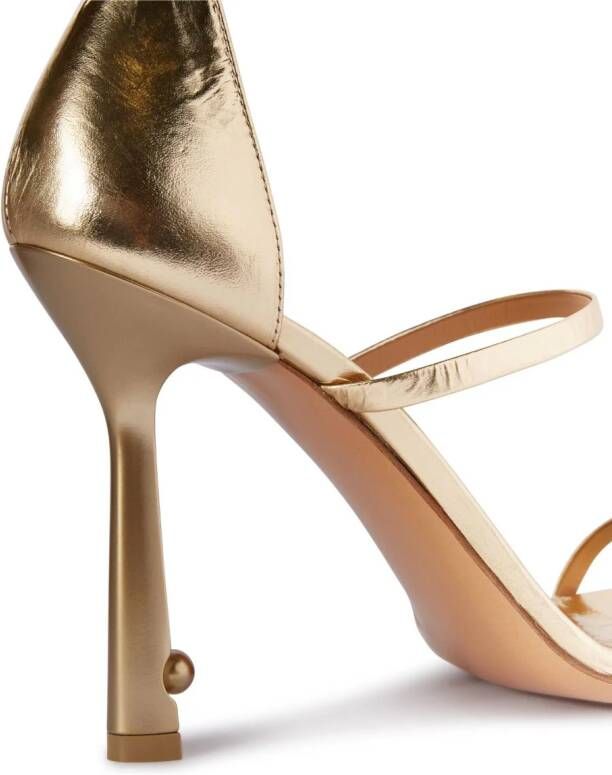 Off-White strappy leather sandals Gold