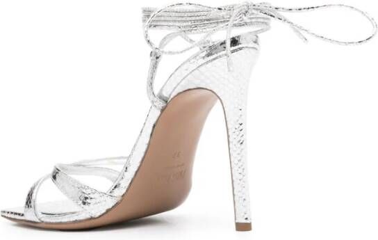 Paris Texas 105mm leather sandals Silver