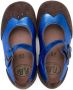 Pèpè brogue-detail metallic leather ballerinas Blue - Thumbnail 2