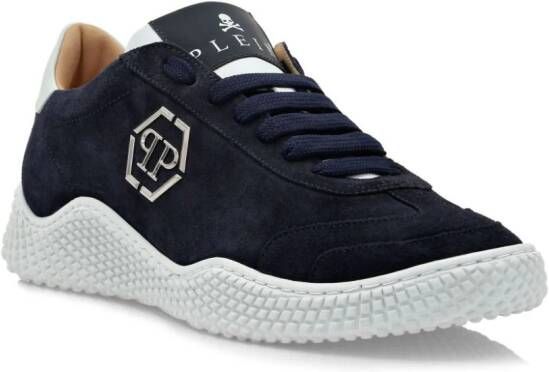 Philipp Plein logo-plaque suede sneakers Blue
