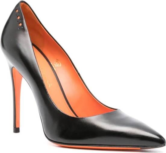 Santoni 105mm leather pumps Black