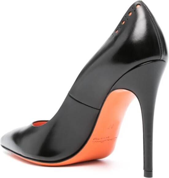 Santoni 105mm leather pumps Black