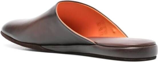 Santoni Beachy leather slippers Brown