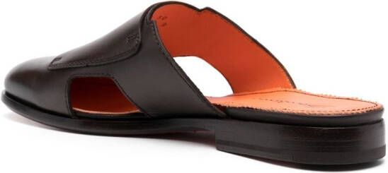 Santoni contrasting monk slippers Brown