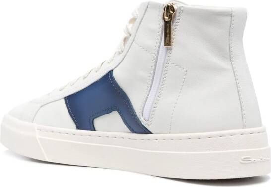 Santoni double-buckle leather sneakers White