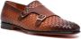 Santoni double-monk strap woven shoes Brown - Thumbnail 2