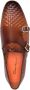Santoni double-monk strap woven shoes Brown - Thumbnail 4
