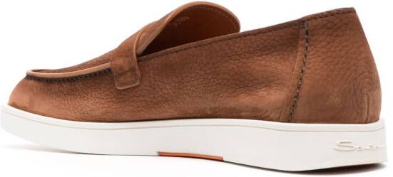 Santoni Dread decorative-buckle leather loafers Brown