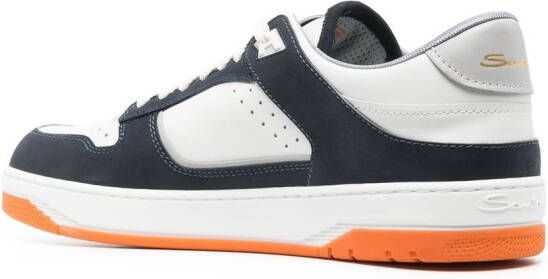 Santoni Goran panelled leather sneakers White