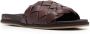 Santoni interwoven-design leather slides Brown - Thumbnail 2