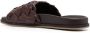 Santoni interwoven-design leather slides Brown - Thumbnail 3