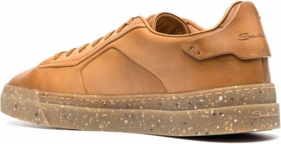 Santoni lace-up leather sneakers Brown