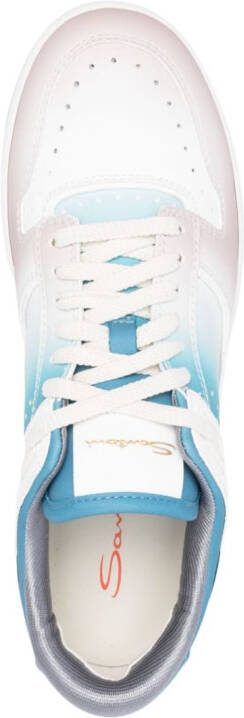 Santoni lace-up leather sneakers Pink