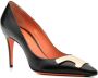 Santoni logo-detail 100mm leather pumps Black - Thumbnail 2