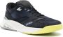 Santoni logo-embroidered panelled sneakers Blue - Thumbnail 2
