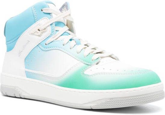 Santoni logo-print hi-top sneakers Green