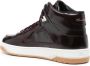 Santoni logo-print high-shine finish sneakers Purple - Thumbnail 3