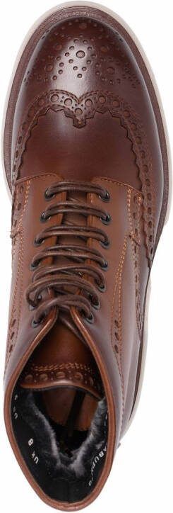 Santoni Polacco brogue ankle boots Brown