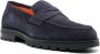 Santoni Rock penny-slot suede loafers Blue - Thumbnail 1