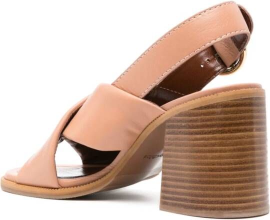 See by Chloé 85mm logo-buckle leather sandals Pink
