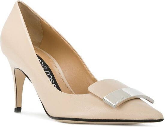 Sergio Rossi SR1 75mm leather pumps Neutrals - Picture 1
