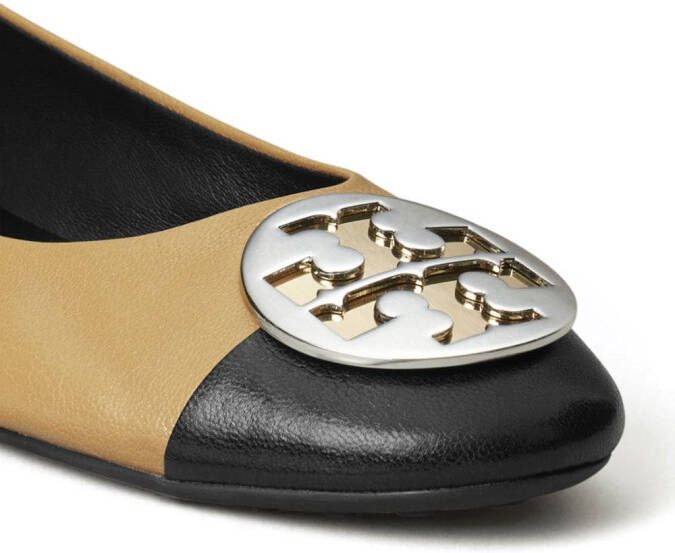 Tory Burch Claire cap-toe ballerina shoes Black