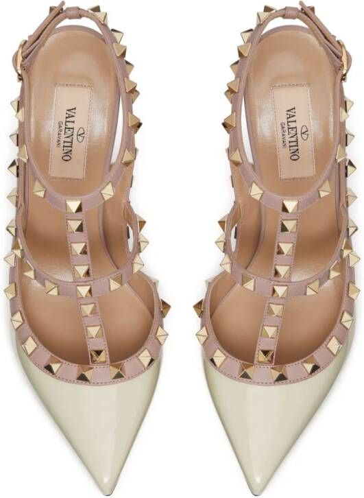 Valentino Garavani 100mm Rockstud caged pumps White - Picture 3