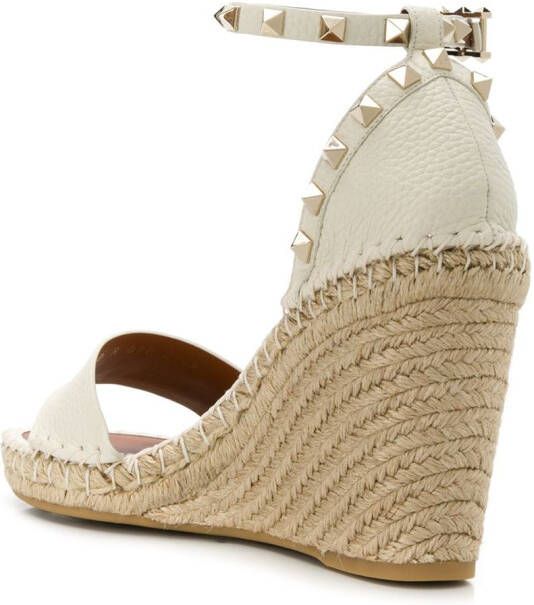 Valentino Garavani 105mm Double Rockstud wedge sandals Neutrals - Picture 2