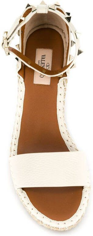 Valentino Garavani 105mm Double Rockstud wedge sandals Neutrals - Picture 3