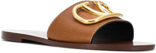 Valentino Garavani VLogo Signature sandals Brown - Picture 1