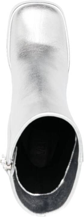 Versace Aevitas 170mm metallic-effect boots Silver